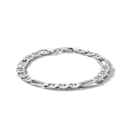 Sterling Silver Diamond Cut Figarucci Chain Bracelet Made in Italy - 8.5&quot;