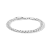 Thumbnail Image 1 of Child's Sterling Silver Diamond-Cut Curb Chain Bracelet Made in Italy - 6&quot;