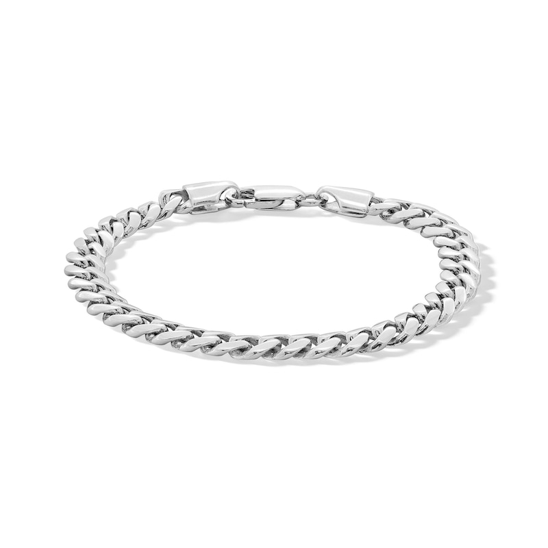 Main Image 1 of Child's Sterling Silver Diamond-Cut Curb Chain Bracelet Made in Italy - 6&quot;