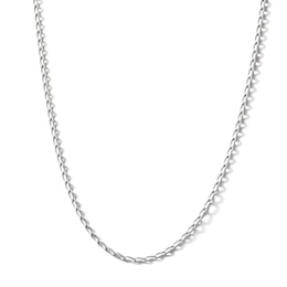 Sterling Silver Diamond Cut Long Curb Chain Made in Italy - 18&quot;