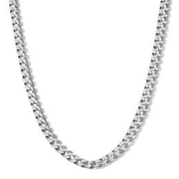 ​​​​​​​Sterling Silver Diamond Cut Square Curb Chain Made in Italy - 22&quot;