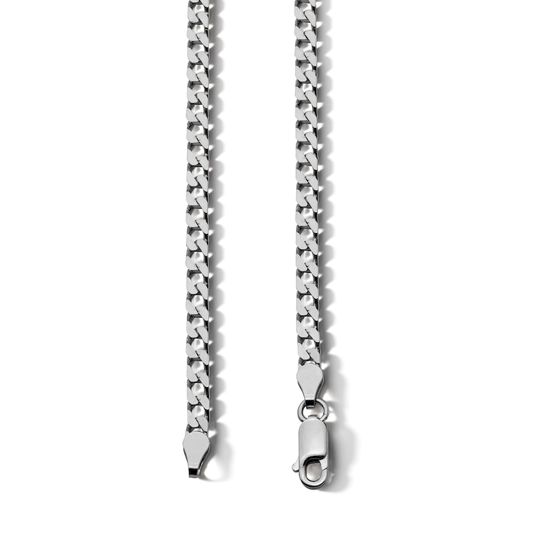 Main Image 3 of ​​​​​​​Sterling Silver Diamond Cut Square Curb Chain Made in Italy - 22&quot;