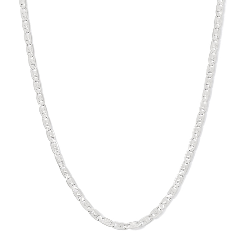 Main Image 1 of ​​​​​​​Sterling Silver Diamond-Cut Heart Valentino Chain Made in Italy - 18&quot;