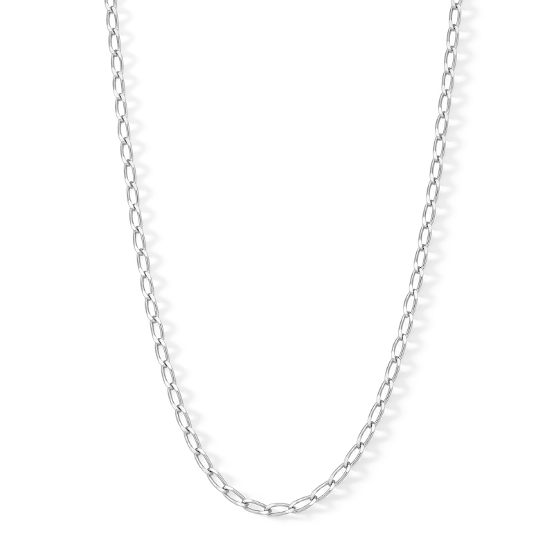 Main Image 1 of Sterling Silver Open Curb Chain Made in Italy - 18&quot;