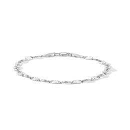 Sterling Silver Diamond-Cut Valentino Chain Bracelet Made in Italy - 7.5&quot;