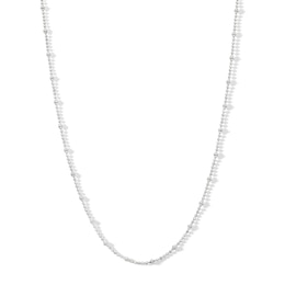 Sterling Silver Diamond-Cut Beaded Saturn Chain Made in Italy - 18&quot;