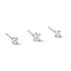 Thumbnail Image 0 of Semi-Solid Sterling Silver CZ Nose Stud Set - 20G