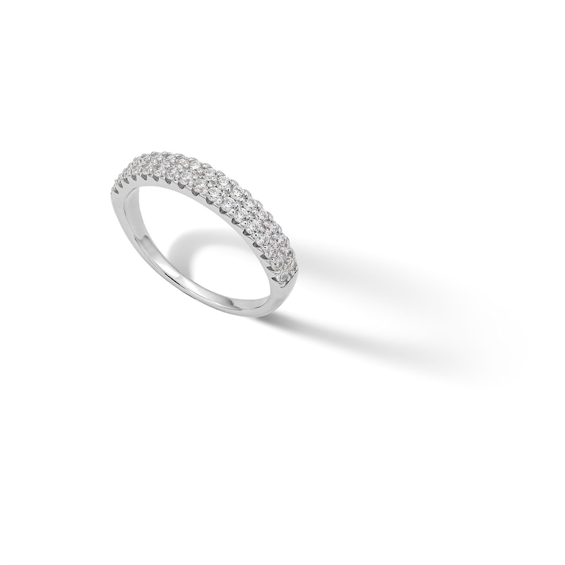 Main Image 3 of ​​​​​​​Sterling Silver CZ Double Row Band Ring - Size 7