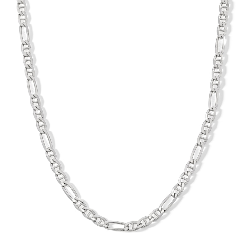 Main Image 1 of Sterling Silver Diamond-Cut Figarucci Chain Made in Italy - 20&quot;