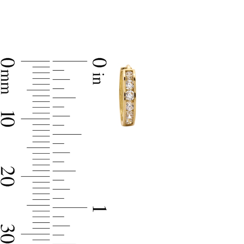 ​​​​​​​10K Solid Gold CZ Huggie Hoops