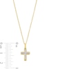 Thumbnail Image 4 of 14K Gold Plated 1/10 CT. T.W. Diamond Cross Pendant Necklace