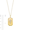 Thumbnail Image 3 of 14K Gold Plated 1/6 CT. T.W. Diamond Cross Dog Tag Pendant Necklace