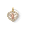 Thumbnail Image 1 of 10K Solid Gold CZ Guadalupe Heart Necklace Charm