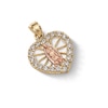 Thumbnail Image 2 of 10K Solid Gold CZ Guadalupe Heart Necklace Charm