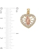 Thumbnail Image 3 of 10K Solid Gold CZ Guadalupe Heart Necklace Charm