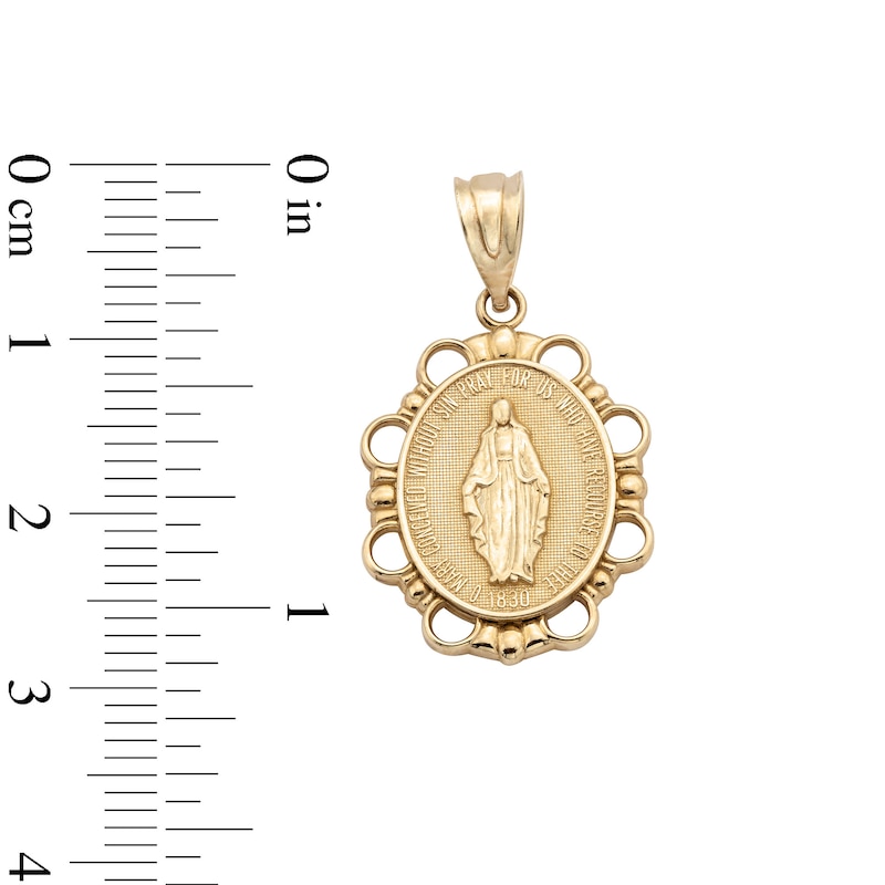 Main Image 3 of 14K Solid Gold Virgin Mary Medallion Necklace Charm