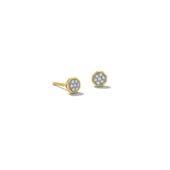 10K Solid Gold 1/20 CT. T.W. Diamond Small Octagon Studs