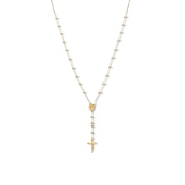​​​​​​​14K Solid Gold Beaded Rosary Necklace - 18&quot;