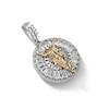 Thumbnail Image 3 of 10K Plated Gold CZ Jesus Medallion Two-Tone Necklace Charm