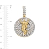 Thumbnail Image 4 of 10K Plated Gold CZ Jesus Medallion Two-Tone Necklace Charm