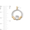 Thumbnail Image 3 of 10K Solid Gold CZ Claddagh Two-Tone Necklace Charm