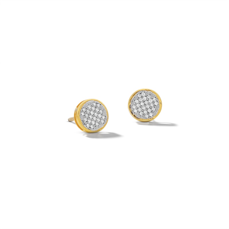 Main Image 1 of 10K Solid Gold 1/6 CT. T.W. Diamond Medium Circle Studs