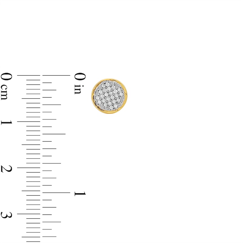 Main Image 3 of 10K Solid Gold 1/6 CT. T.W. Diamond Medium Circle Studs