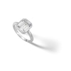 Thumbnail Image 2 of Sterling Silver CZ Emerald-Cut Bezel Ring - Size 7