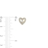 Thumbnail Image 3 of 14K Plated Gold Diamond Accent Heart Studs