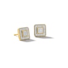 Thumbnail Image 1 of 10K Solid Gold 1/5 CT. T.W. Diamond Square Round Edged Studs