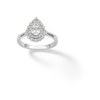 Thumbnail Image 0 of Sterling Silver CZ Double Halo Pear Ring - Size 7