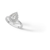 Thumbnail Image 2 of Sterling Silver CZ Double Halo Pear Ring - Size 7