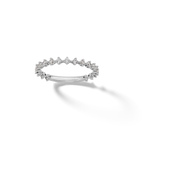 Sterling Silver CZ Round Band - Size 7