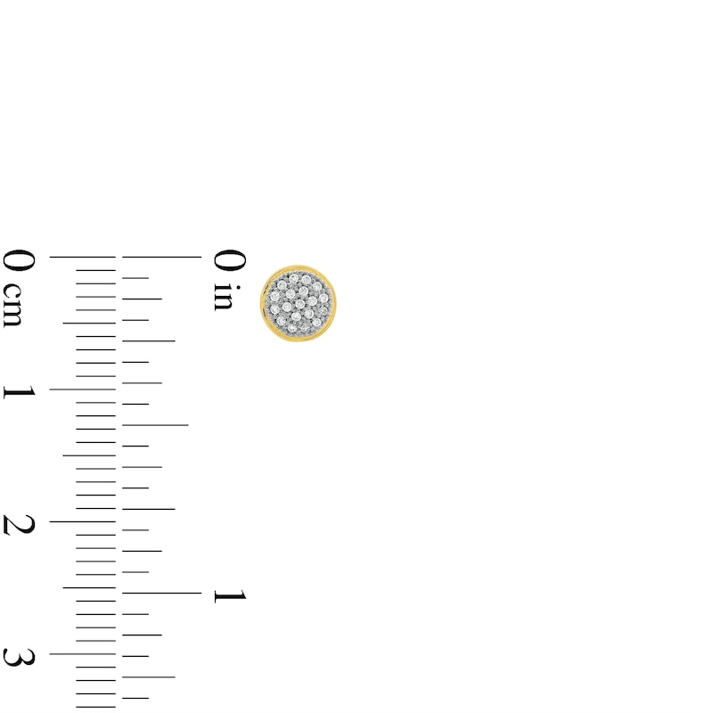 Main Image 3 of 10K Solid Gold 1/10 CT. T.W. Diamond Small Circle Studs