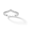 Thumbnail Image 0 of Sterling Silver CZ Round Chevron Ring - Size 8
