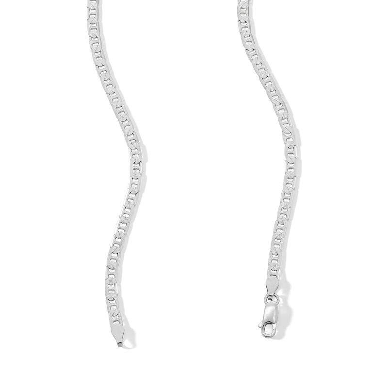 Main Image 3 of Sterling Silver Diamond-Cut Mariner Chain Made in Italy - 18&quot;