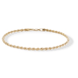 ​​​​​​​10K Hollow Gold Rope Chain Bracelet - 8.5&quot;