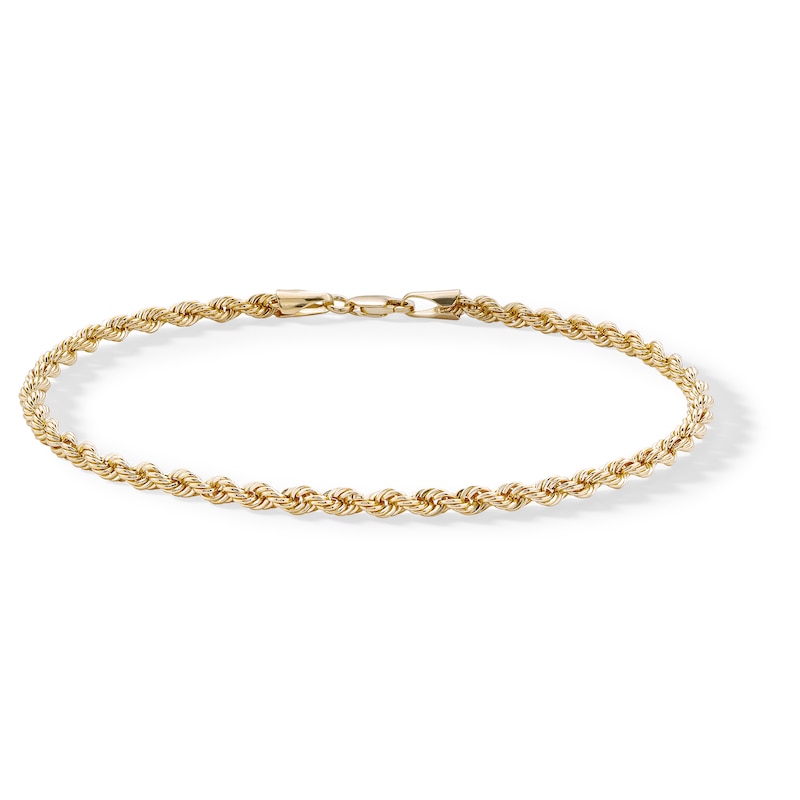 Main Image 1 of ​​​​​​​10K Hollow Gold Rope Chain Bracelet - 8.5&quot;