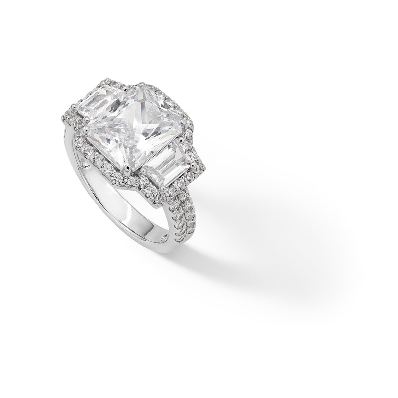 Main Image 3 of ​​​​​​​Sterling Silver CZ Cushion Cut Ring - Size 8