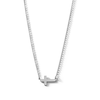 Thumbnail Image 1 of Sterling Silver Sideways Cross Pendant Necklace - 16&quot; + 2&quot;