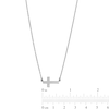 Thumbnail Image 3 of Sterling Silver Sideways Cross Pendant Necklace - 16&quot; + 2&quot;