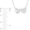 Thumbnail Image 3 of Sterling Silver CZ Double Hearts Frame Pendant Necklace - 16" + 2"