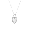 Thumbnail Image 1 of ​​​​​​​​​​​​​​Sterling Silver CZ Heart Frame Pendant Necklace - 16" + 2"