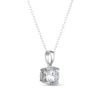 Thumbnail Image 2 of ​​​​​​​​​​​​​​Sterling Silver CZ Round Solitaire Pendant Necklace - 16&quot; + 2&quot;