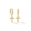 Thumbnail Image 1 of 10K Solid Gold Crucifix Huggie Hoops