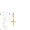 Thumbnail Image 3 of 10K Solid Gold Crucifix Huggie Hoops