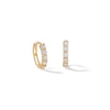 10K Solid Gold CZ Huggie Hoops