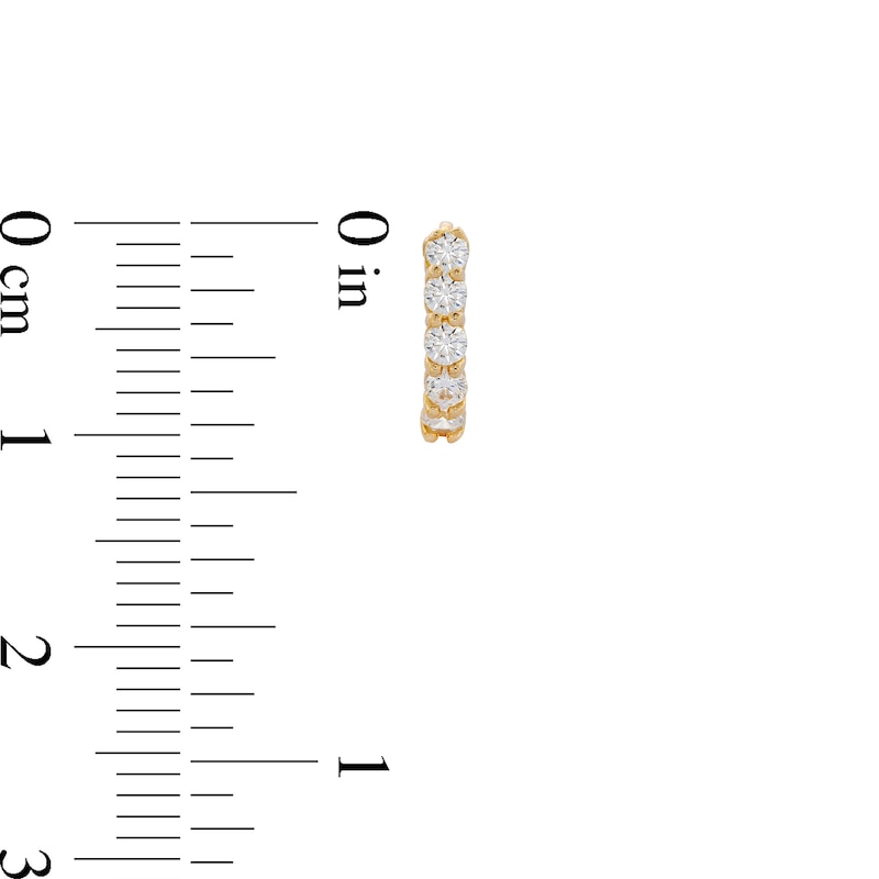 Main Image 3 of 10K Solid Gold CZ Huggie Hoops