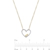 Thumbnail Image 3 of 14K Gold Plated 1/15 CT. T.W. Diamond Double Heart Pendant - 18&quot;