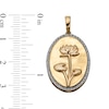 Thumbnail Image 4 of 14K Gold Plated 1/20 CT. T.W. Diamond Water Lily Necklace Charm